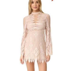 NWT! Free People Deco lace mini ivory blush sz 6
